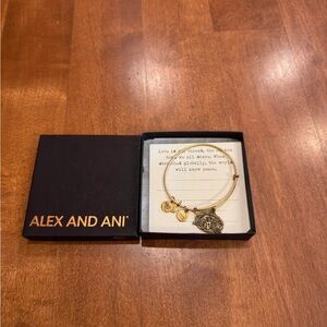 Alex and Ani Gold Tone Charm Bracelet